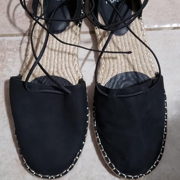 Lace-Up Espadrille Sandal Eileen Fisher Size 11 Black - Picture 5 of 11